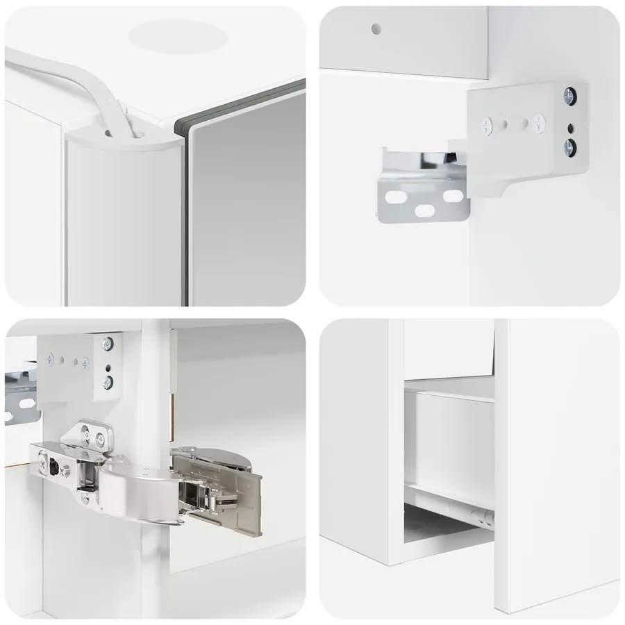 Ensemble de mobilier de salle de bain 4 pcs Blanc - 9