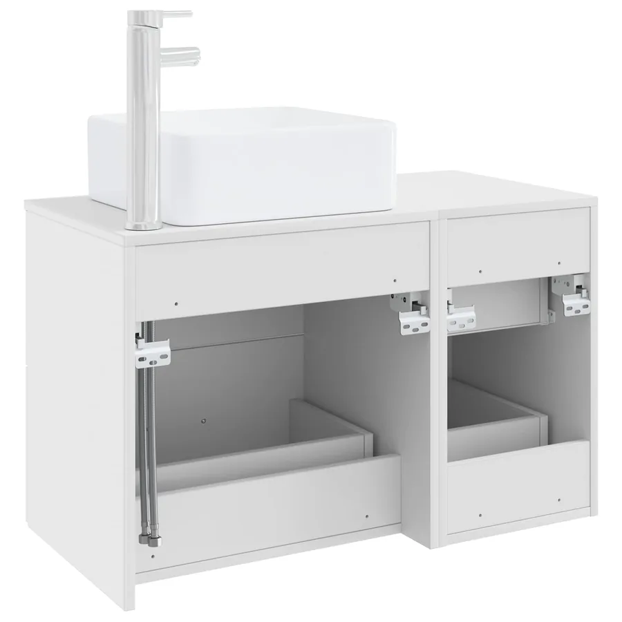 Ensemble de mobilier de salle de bain 2 pcs Blanc - 5