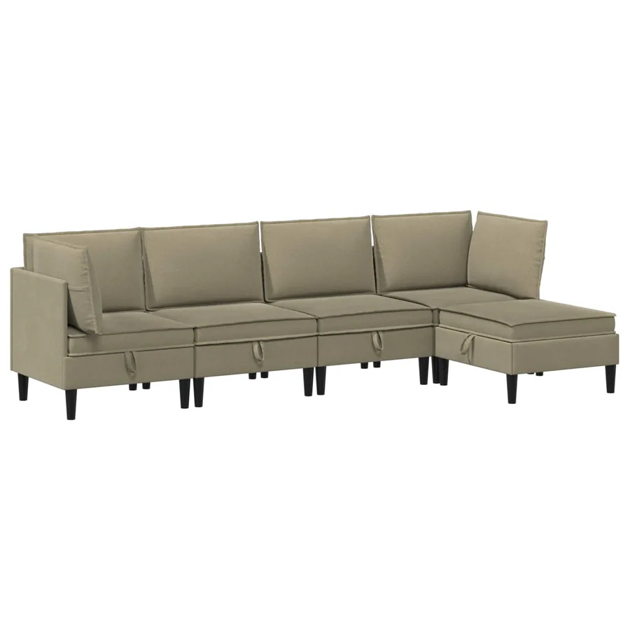 Ensemble de meubles pour le salon 5 pcs Kaki Tissu - 2
