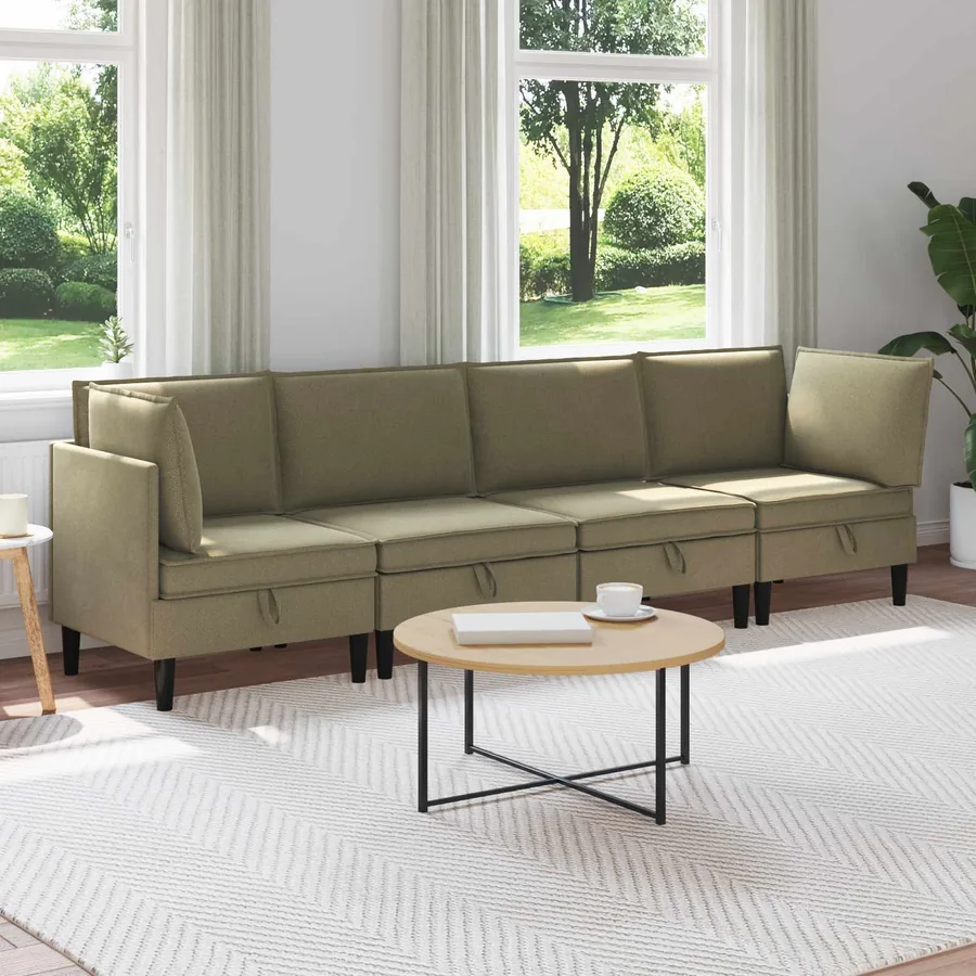 Ensemble de meubles pour le salon 4 pcs Kaki Tissu