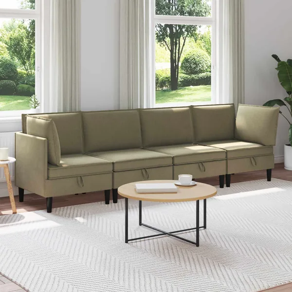 Ensemble de meubles pour le salon 4 pcs Kaki Tissu