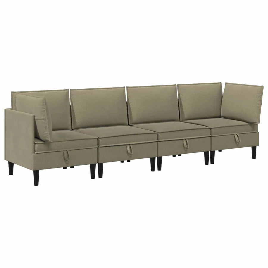 Ensemble de meubles pour le salon 4 pcs Kaki Tissu - 2
