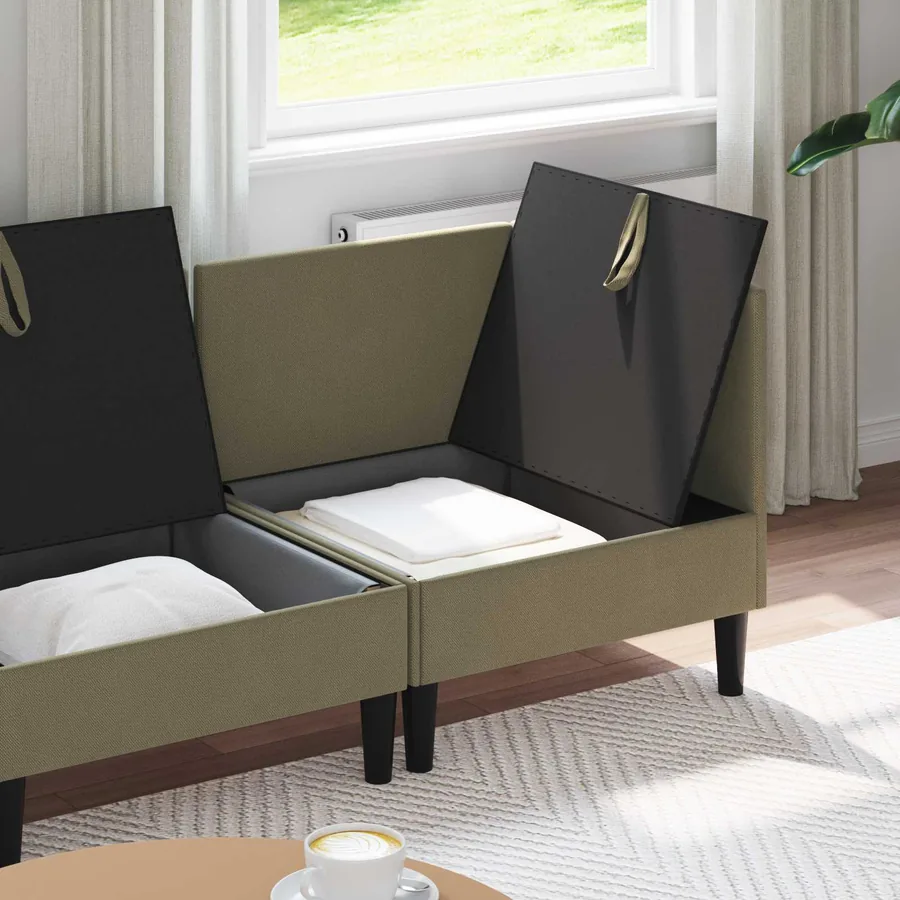 Ensemble de meubles pour le salon 4 pcs Kaki Tissu - 3