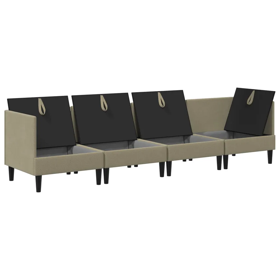 Ensemble de meubles pour le salon 4 pcs Kaki Tissu - 6