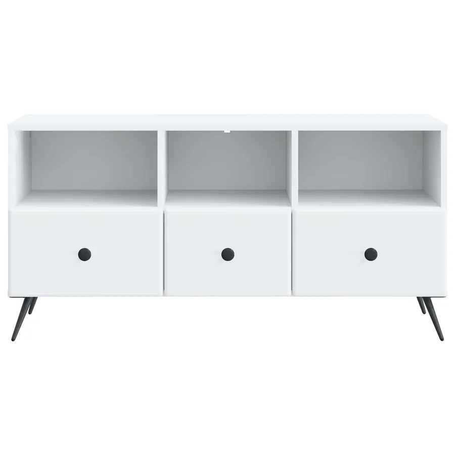 Meuble TV Blanc 102 x 34,5 x 50 cm Bois d'ingénierie - 6