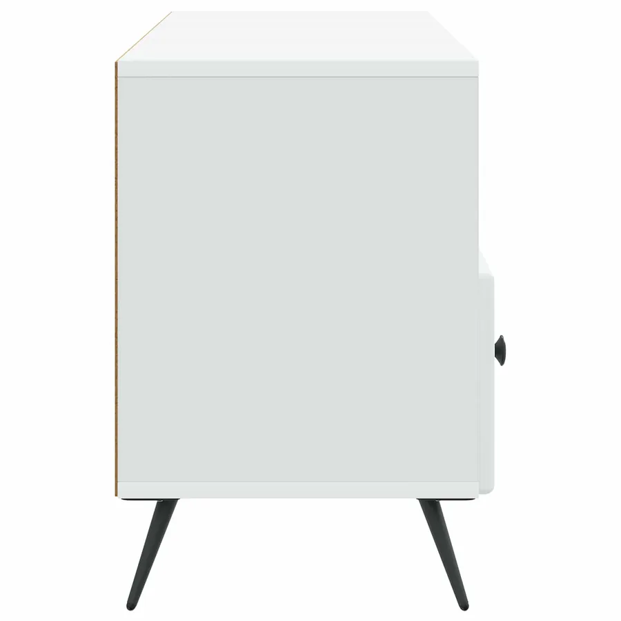 Meuble TV Blanc 102 x 34,5 x 50 cm Bois d'ingénierie - 7