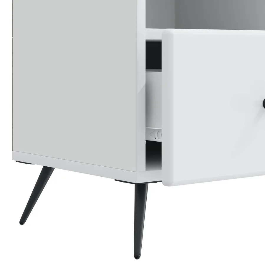 Meuble TV Blanc 102 x 34,5 x 50 cm Bois d'ingénierie - 9