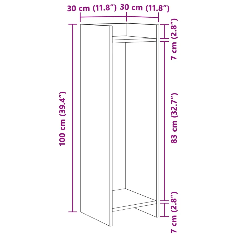 Support de Plante 2 pc Gris Béton 30 x 30 x 100 cm - 10