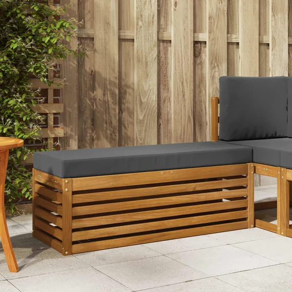 Banc de Tabouret Naturel et Anthracite 115 x 43 x 37 cm