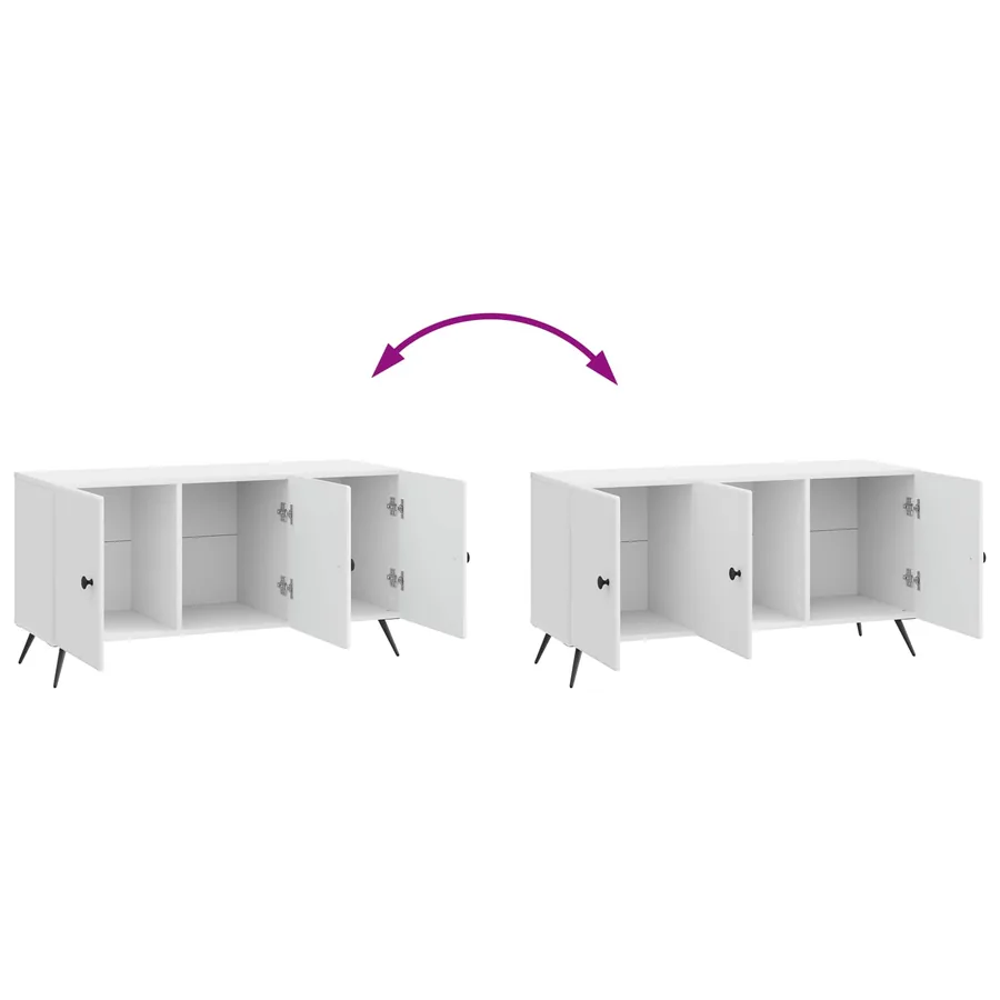 Meuble TV Blanc brillant 99 x 34,5 x 50 cm Bois d'ingénierie - 11