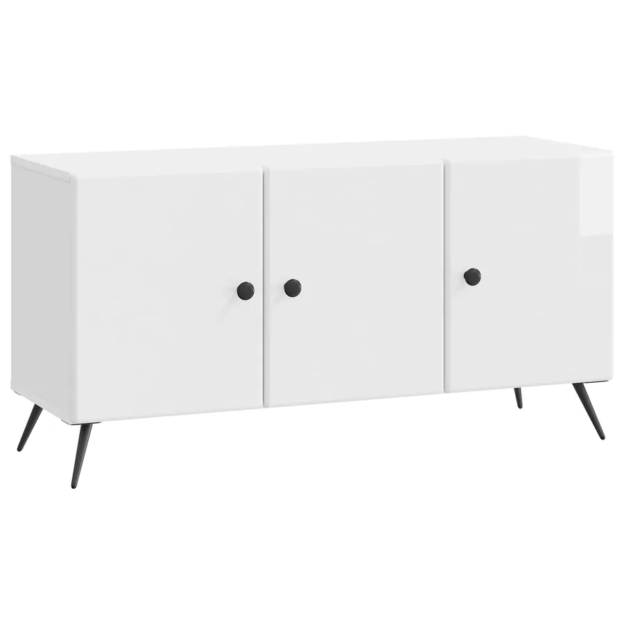 Meuble TV Blanc brillant 99 x 34,5 x 50 cm Bois d'ingénierie - 2