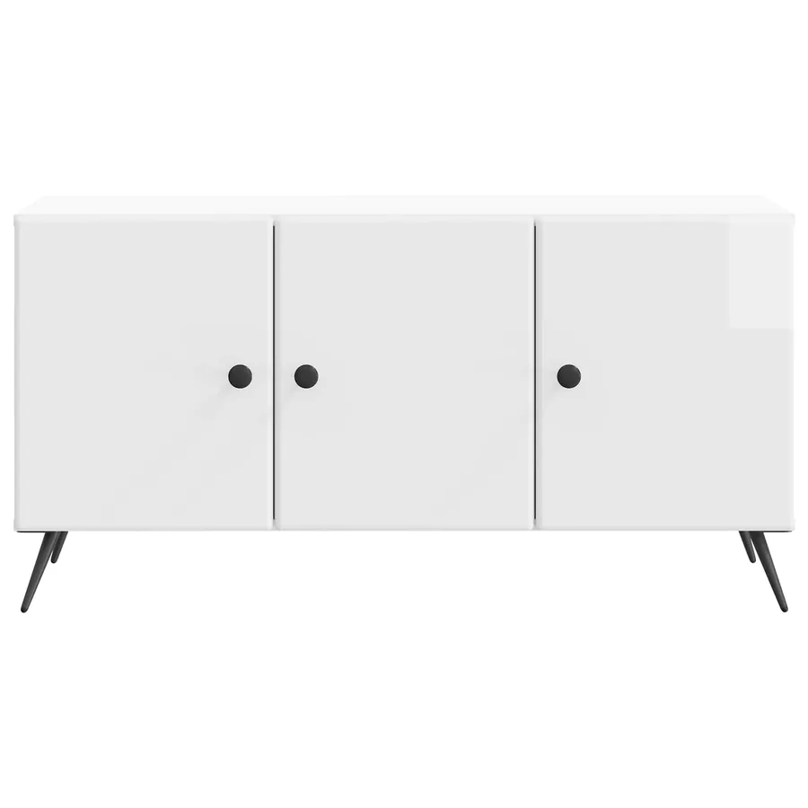 Meuble TV Blanc brillant 99 x 34,5 x 50 cm Bois d'ingénierie - 6