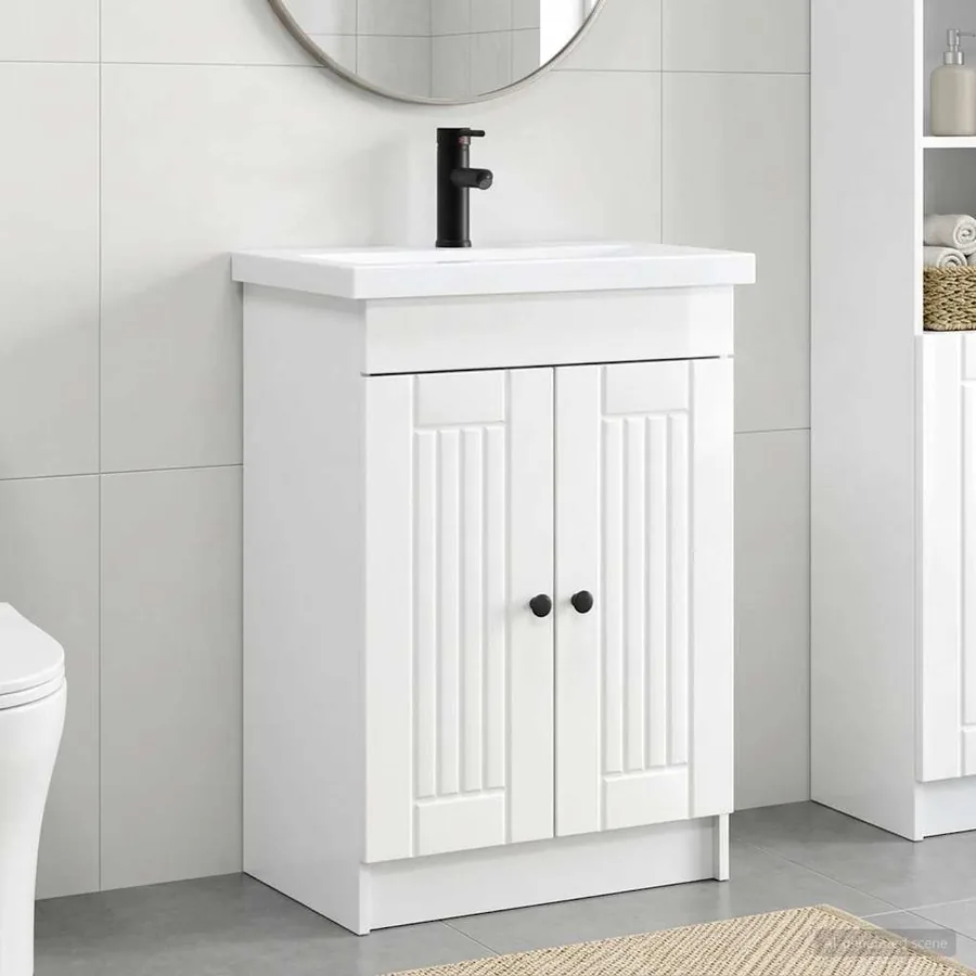 Ensemble de mobilier de salle de bain Blanc brillant