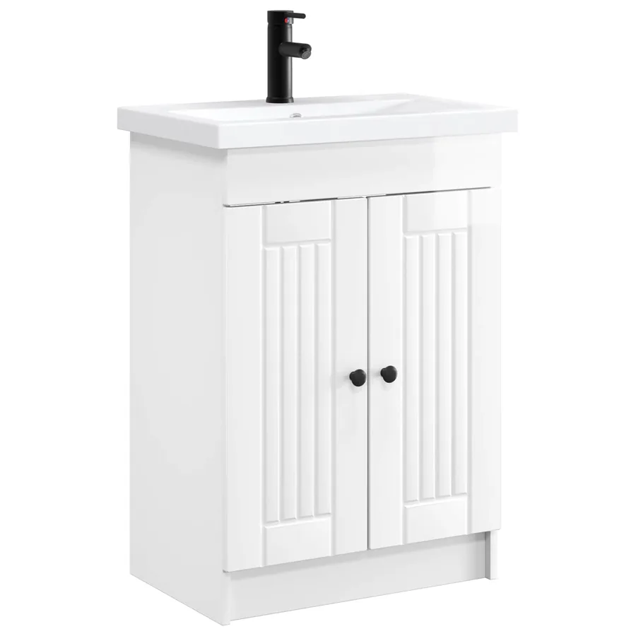 Ensemble de mobilier de salle de bain Blanc brillant - 2