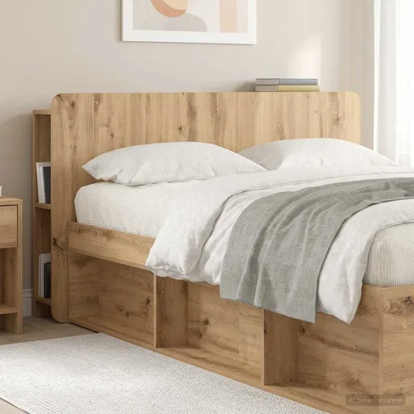 Cabinet de Tête de Lit Chêne artisanal Bois d'ingénierie