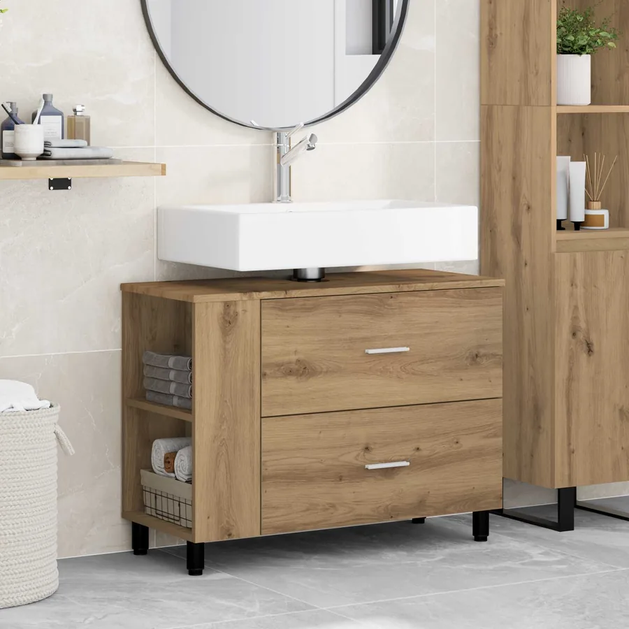 Unité de vanité de salle de bain Chêne artisanal