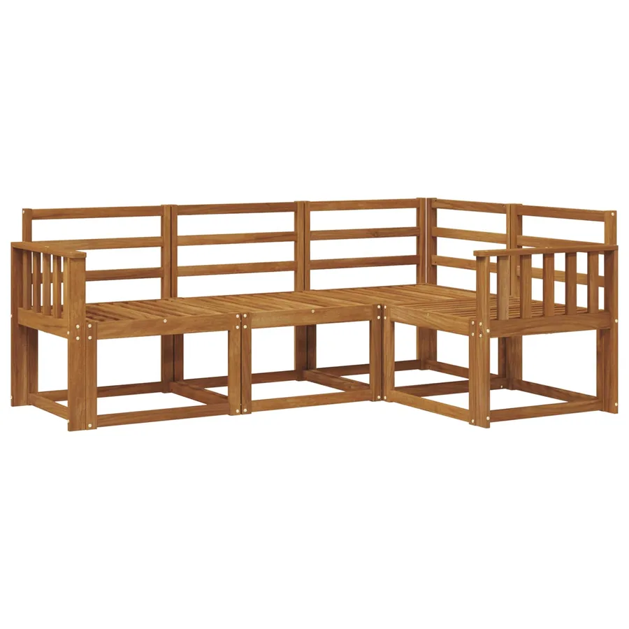 Ensemble de canapés d'extérieur 4 pcs Naturel - 2
