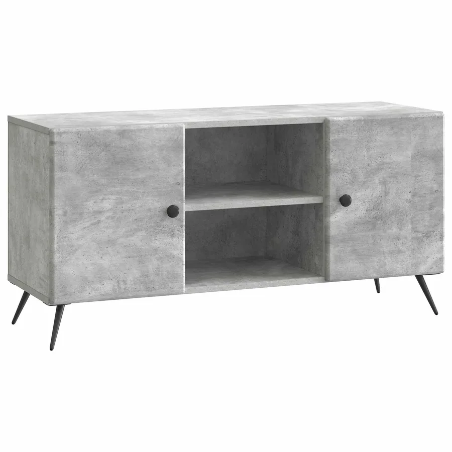 Meuble TV Gris béton 102 x 34,5 x 50 cm Bois d'ingénierie - 2