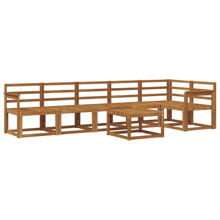 Ensemble de canapés d'extérieur 7 pcs Naturel - 2
