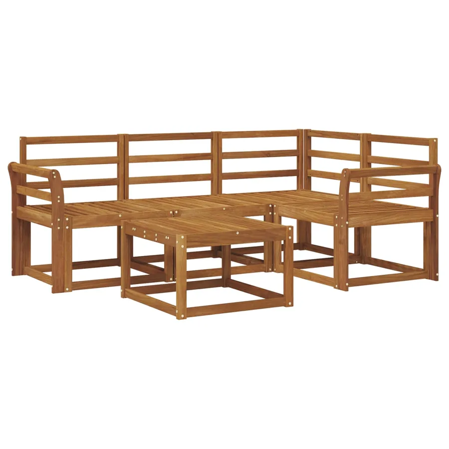 Ensemble de canapés d'extérieur 5 pcs Naturel - 2
