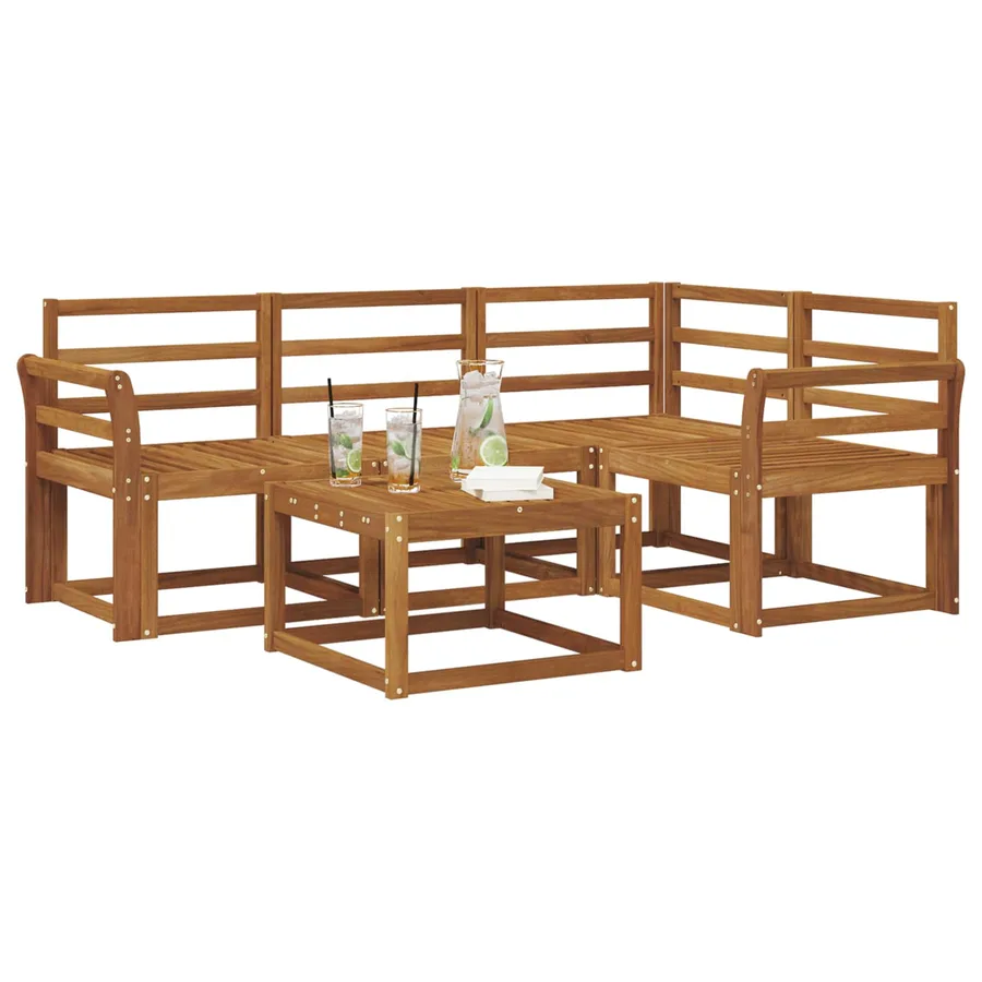 Ensemble de canapés d'extérieur 5 pcs Naturel - 3