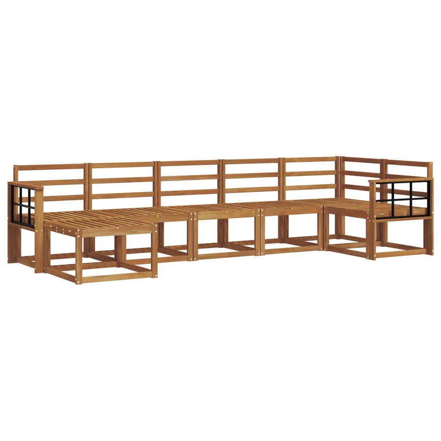 Ensemble de canapés d'extérieur 7 pcs Naturel - 2