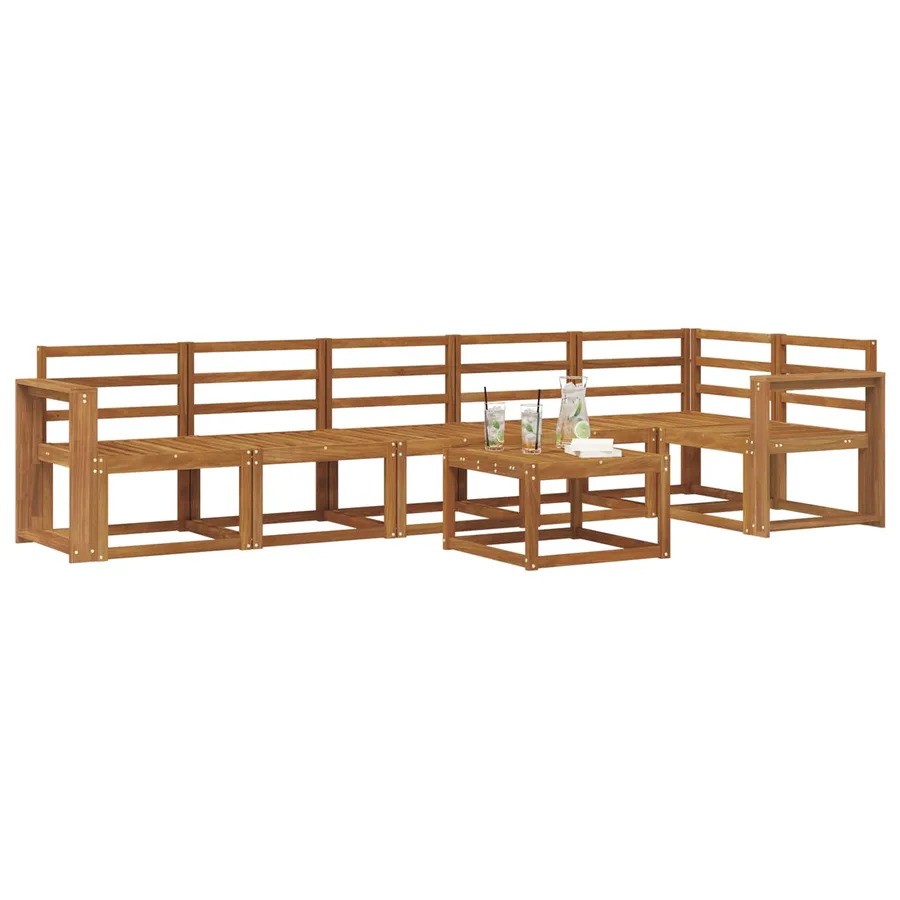 Ensemble de canapés d'extérieur 7 pcs Naturel - 3