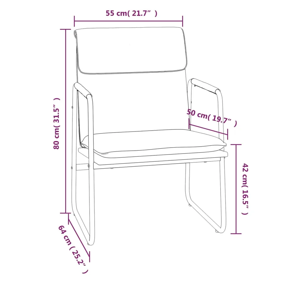 Chaise longue Noir 55x64x80 cm Tissu - 8