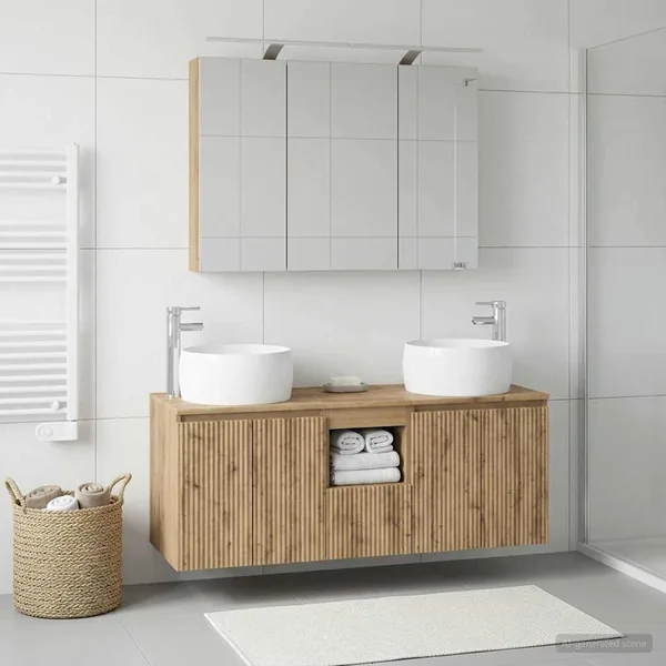 Ensemble d'armoire de salle de bain 4 pc Chêne artisanal