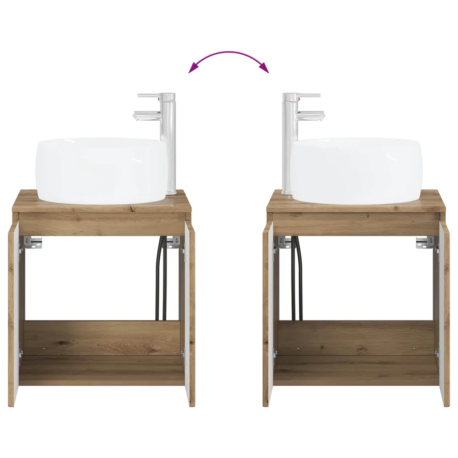 Ensemble d'armoire de salle de bain 4 pc Chêne artisanal - 13