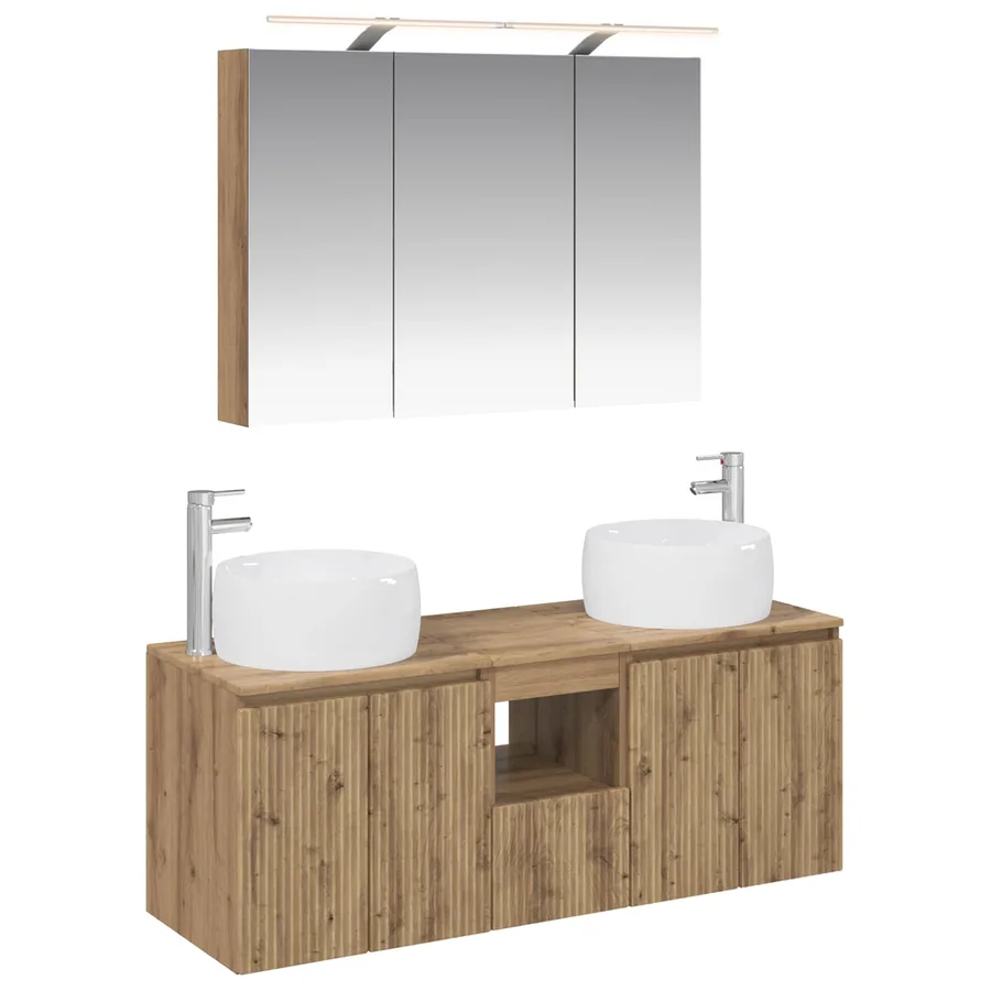 Ensemble d'armoire de salle de bain 4 pc Chêne artisanal - 2