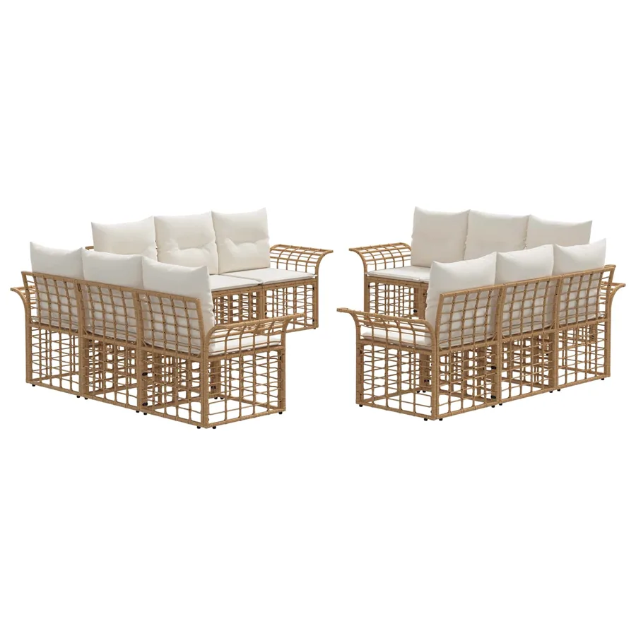 Ensemble de canapés d'extérieur 12 pcs Blanc Naturel et Crème - 2