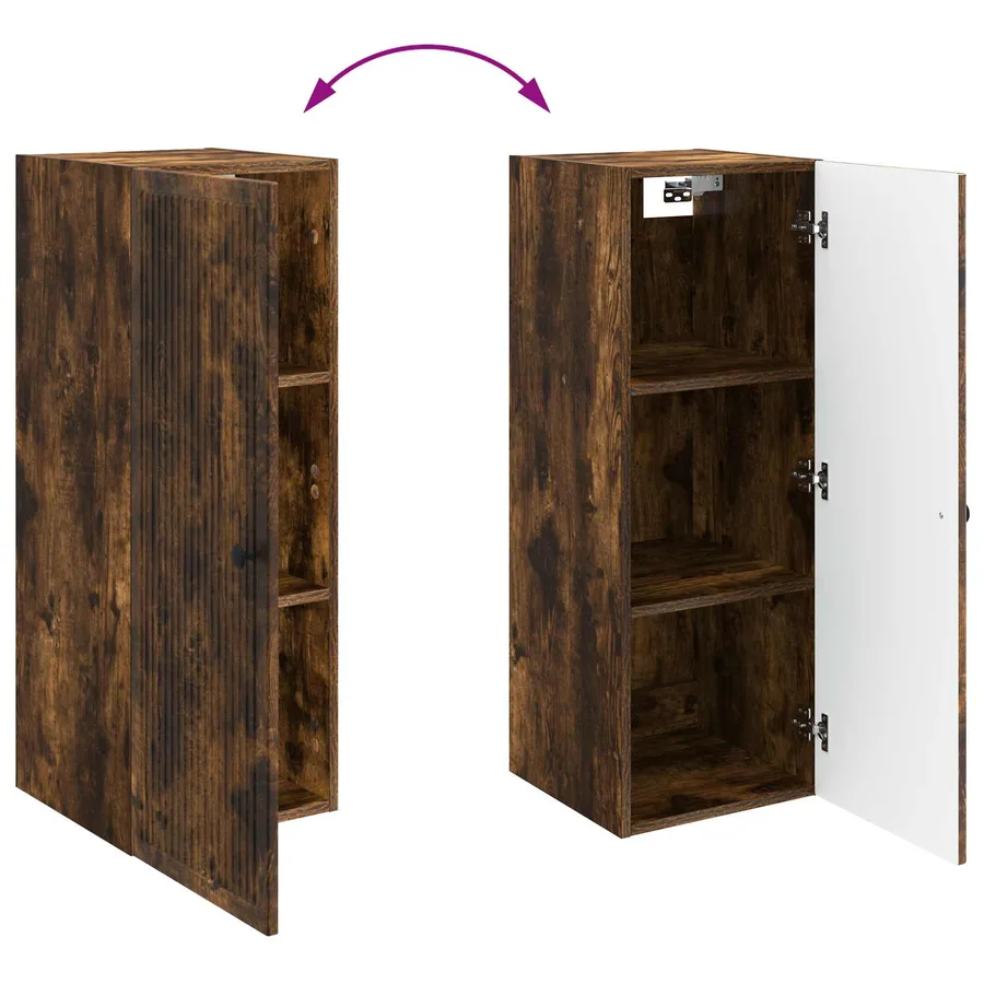 Armoire Murale Chêne fumé 33 x 34,5 x 90 cm Bois d'ingénierie - 8