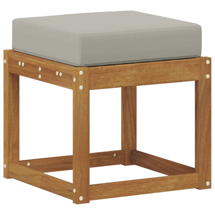 Banc de Tabouret Gris Naturel et Clair 43 x 43 x 37 cm - 2