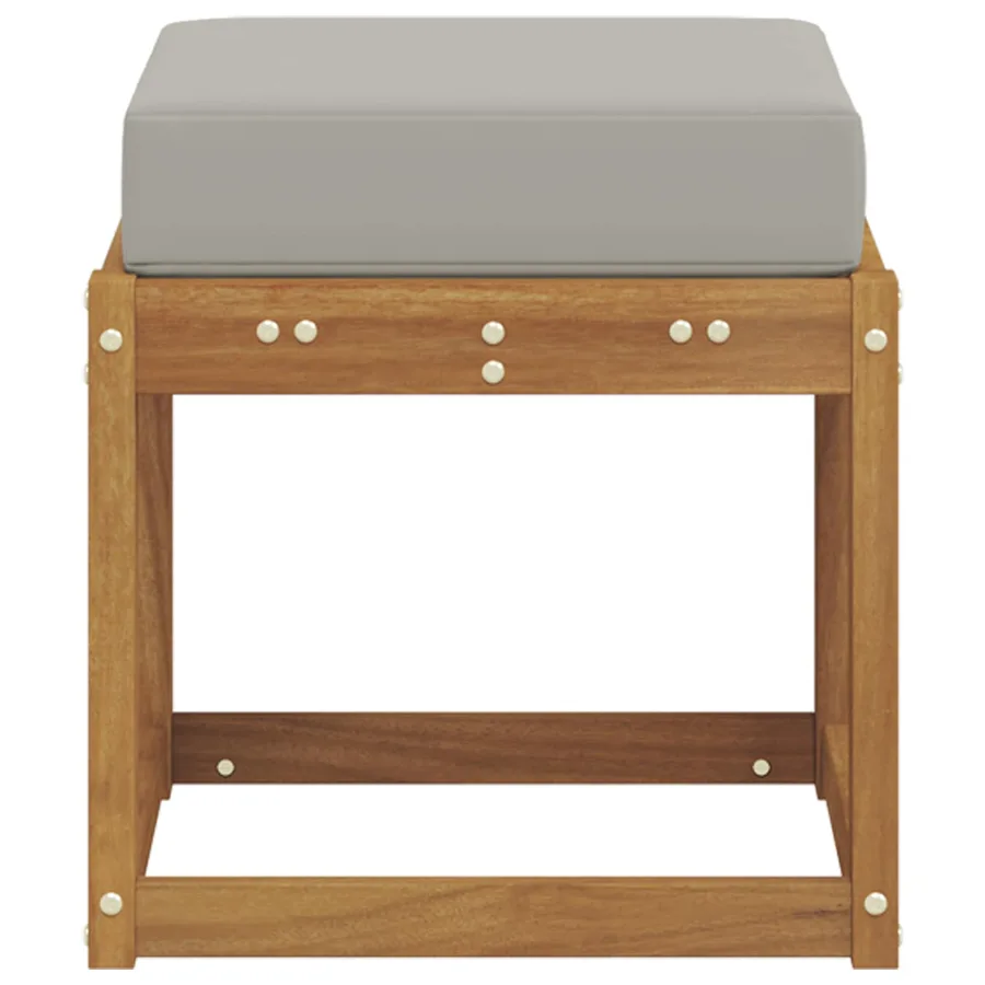 Banc de Tabouret Gris Naturel et Clair 43 x 43 x 37 cm - 4
