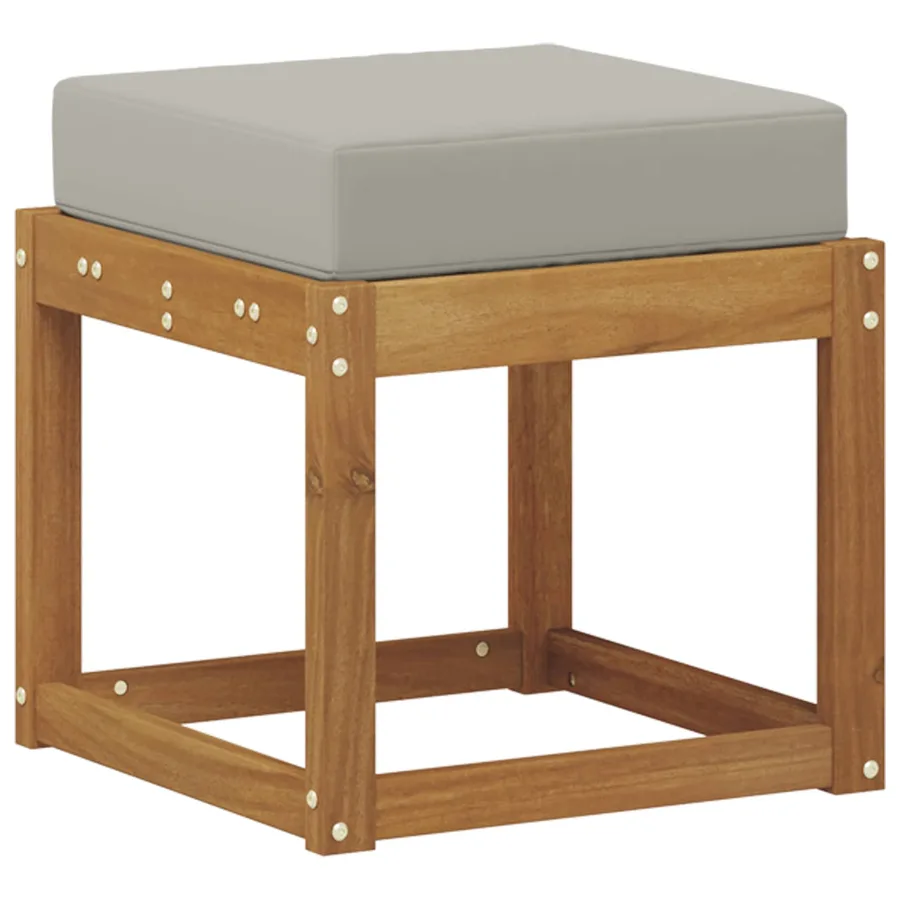 Banc de Tabouret Gris Naturel et Clair 43 x 43 x 37 cm - 5