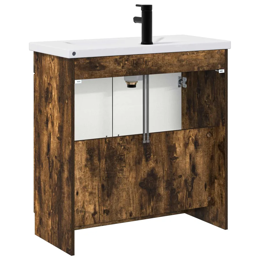 Ensemble de mobilier de salle de bain Chêne fumé - 7