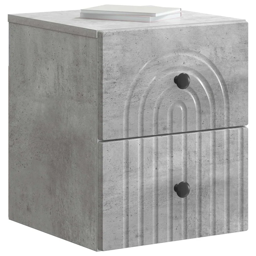 Cabinet de chevet mural 2 pcs Gris béton 33 x 34,5 x 40 cm - 3
