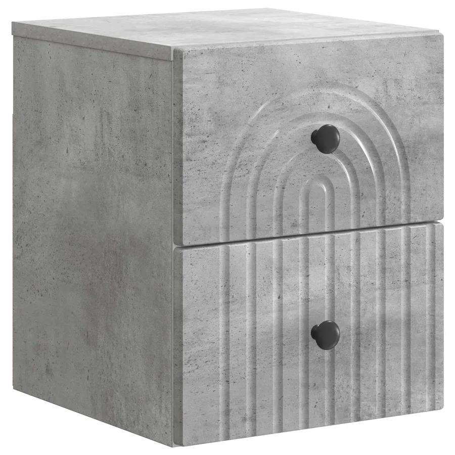 Cabinet de chevet mural 2 pcs Gris béton 33 x 34,5 x 40 cm - 5