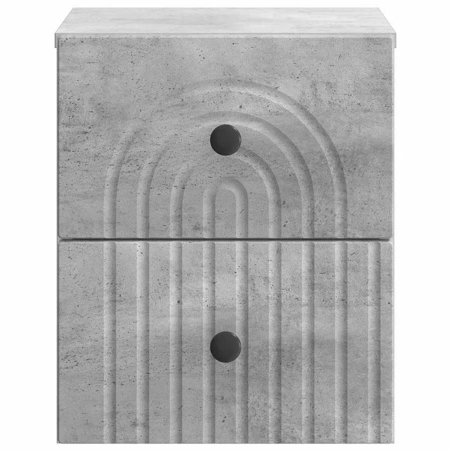 Cabinet de chevet mural 2 pcs Gris béton 33 x 34,5 x 40 cm - 7