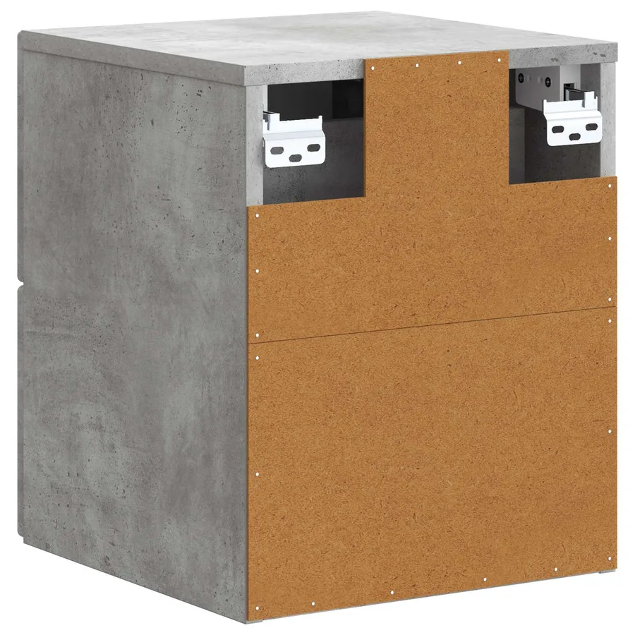 Cabinet de chevet mural 2 pcs Gris béton 33 x 34,5 x 40 cm - 9