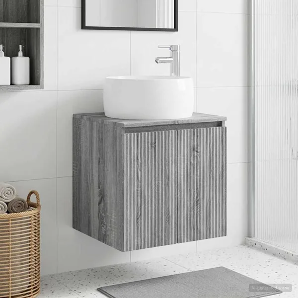 Vanité de lavabo mural Sonoma gris 49,5 x 44,5 x 66 cm