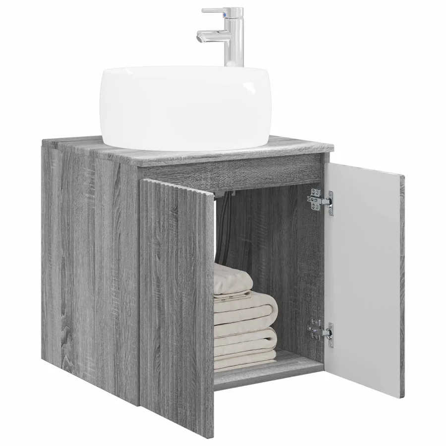 Vanité de lavabo mural Sonoma gris 49,5 x 44,5 x 66 cm - 3