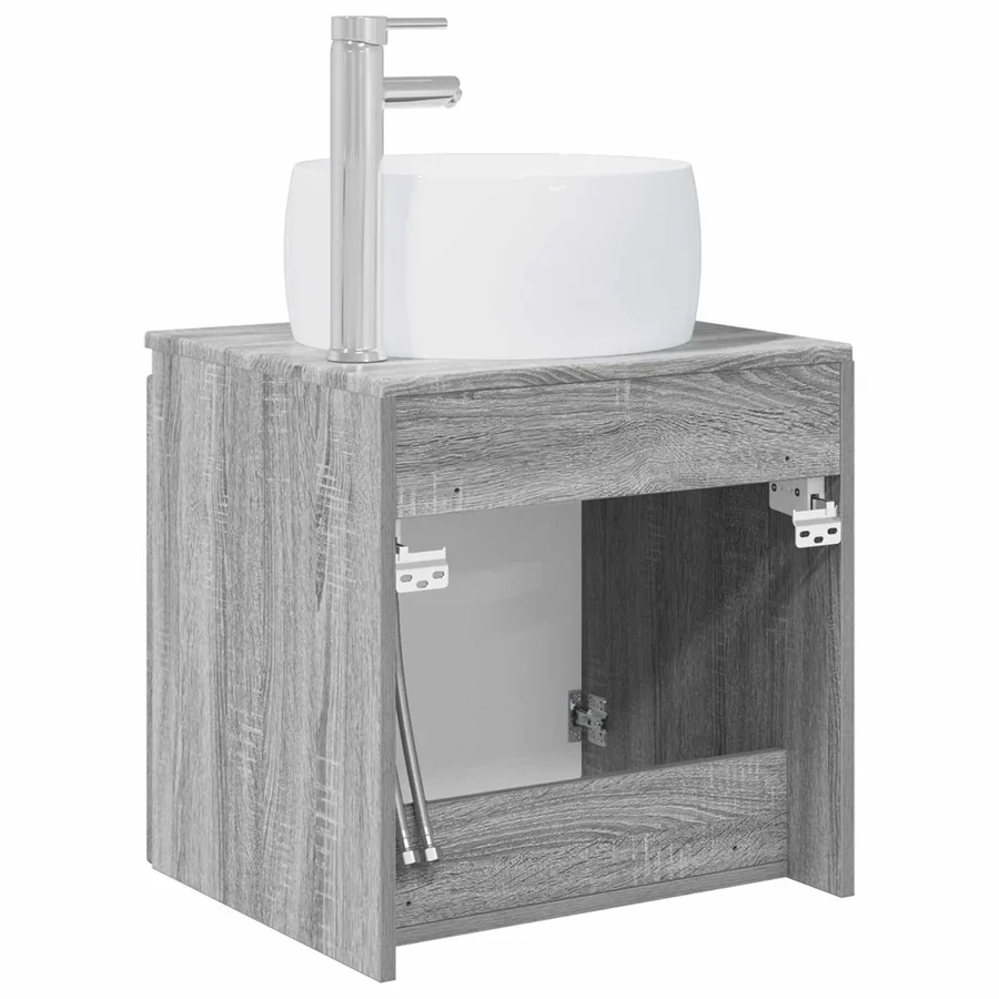 Vanité de lavabo mural Sonoma gris 49,5 x 44,5 x 66 cm - 5