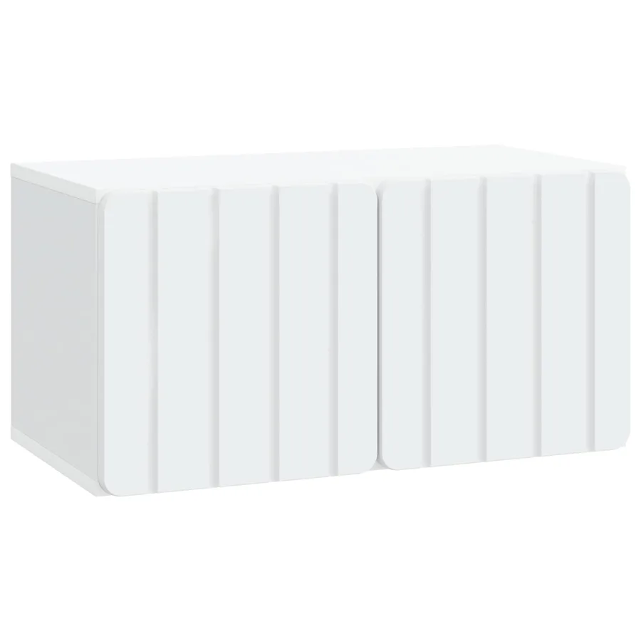 Meuble TV mural 59,5 x 31 x 30 cm Blanc Bois d'ingénierie - 2
