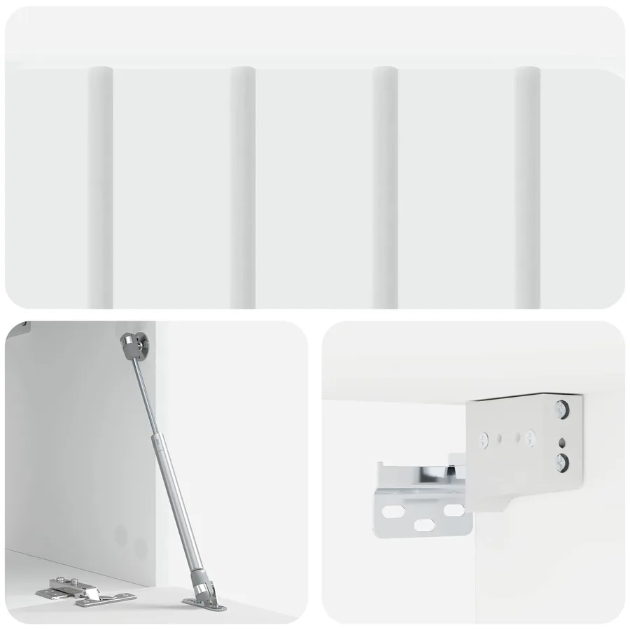 Meuble TV mural 59,5 x 31 x 30 cm Blanc Bois d'ingénierie - 9