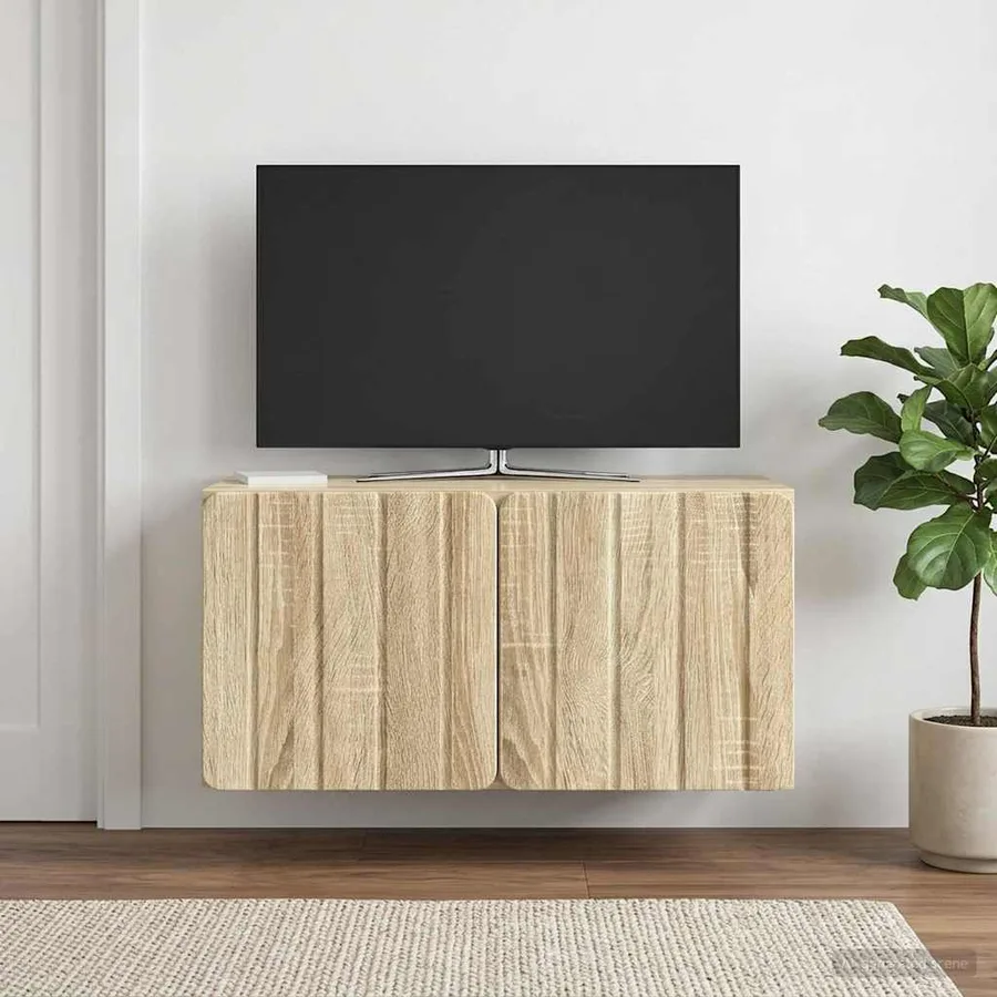 Meuble TV mural 59,5 x 31 x 30 cm Chêne Sonoma - 4