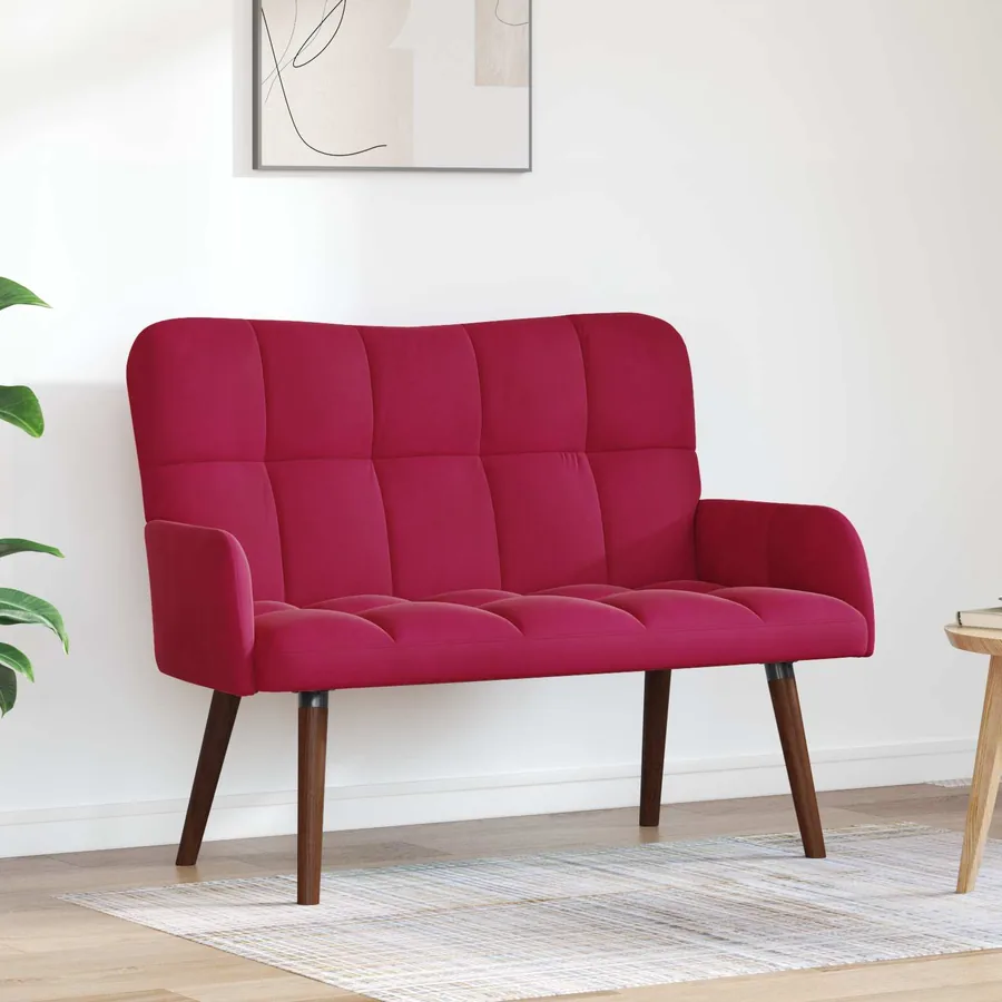 Sofa 2 places Bordeaux 115 x 61 x 87 cm Velours