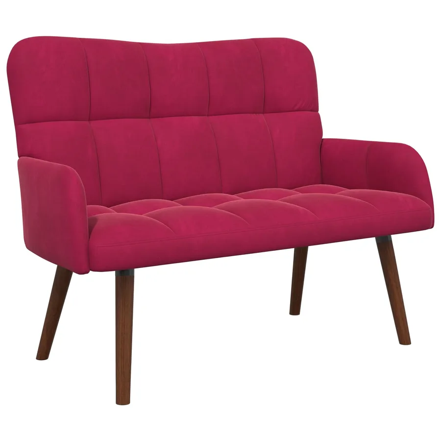 Sofa 2 places Bordeaux 115 x 61 x 87 cm Velours - 2