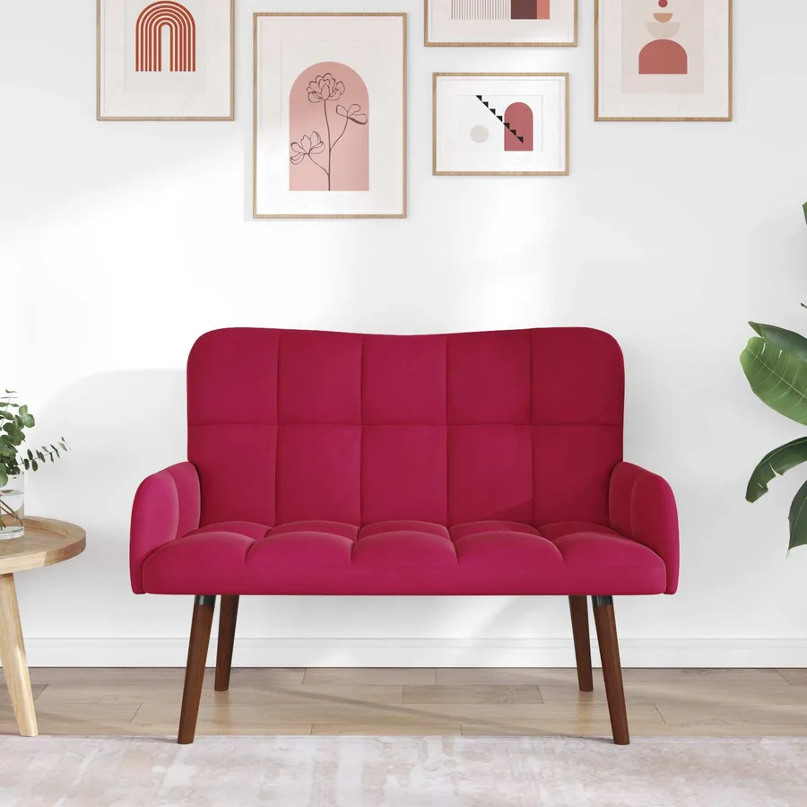 Sofa 2 places Bordeaux 115 x 61 x 87 cm Velours - 3